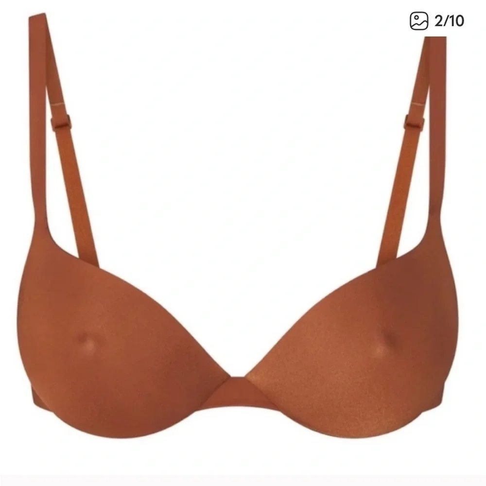 New Skims Ultimate Nipple Push Up Plunge Bra Limited Rare Bronze 34DDD - Picture 2 of 8